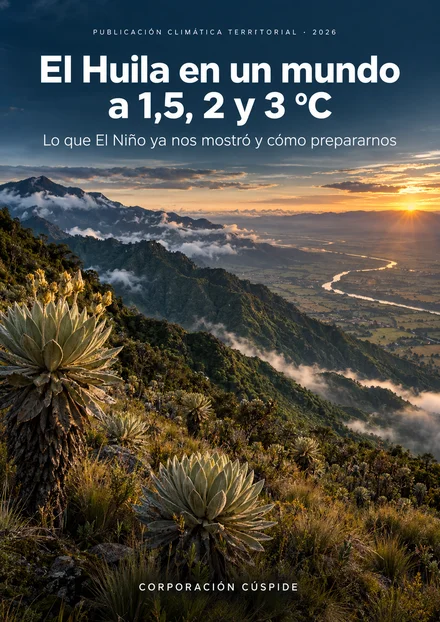 Portada de la publicación El Huila en un mundo a 1,5, 2 y 3 °C
